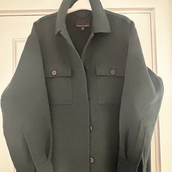 Banana Republic Double-Faced Shirt Jacket - NWOT - Sz Med. - Forest Green - Picture 2 of 8